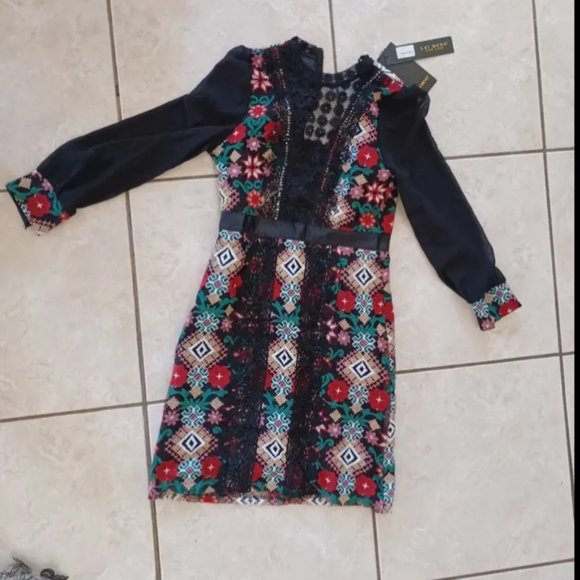 Boho embroidered midi dress size 4 - Picture 4 of 4